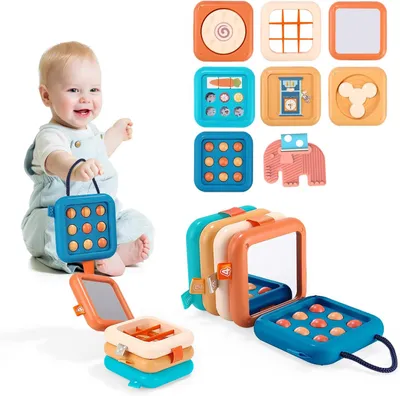 Produktbild von Greifspielzeug für Babyflugzeuge – Beschäftigungsbrett ab 1 Jahr – Aktionswürfel für Kleinkinder