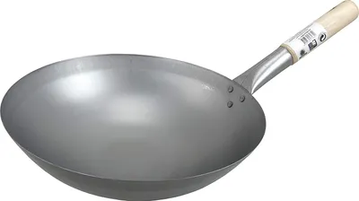 Produktbild von JADE TEMPLE Wok Pfanne Kohlenstoffstahl 33 cm Holzgriff Strapazierfähig silber