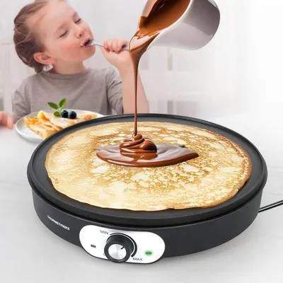 Produktbild von GOURMETmaxx Crepe Maker 1200W schwarz, Küchenhelfer, Küchenzubehör, Kochzubehör, Backzubehör für Kochen und Zubereiten, für Speisen und Küchenarbeiten