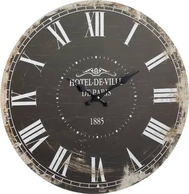 Produktbild von XL Wanduhr Nostalgie, Holz, Ø45cm (dunkel)