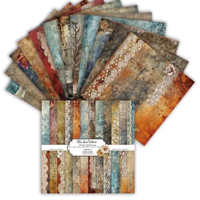 Productafbeelding van Dubbelzijdig scrapbookpapier - 24 vellen - knutselpapier - bruin