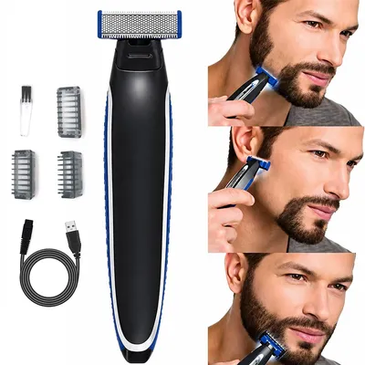 Produktbild von USB-Ladbarer Herren Rasierer–Ergonomisches Design,für präzise Rasur von Gesicht und Körper,wasserdicht,ideal für empfindliche Haut und als Geschenk