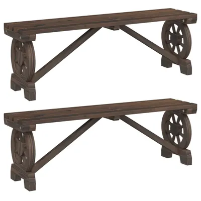Image de vidaXL Bancs de jardin 2 pcs. Sapin massif
