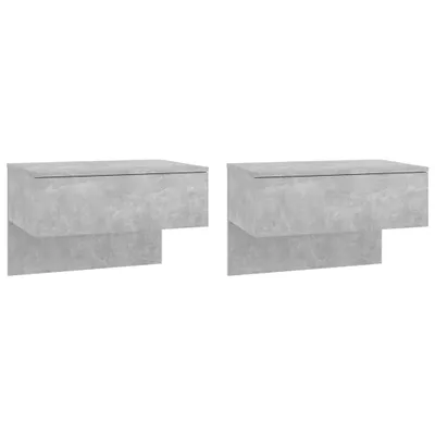 Image de Tables de chevet murales 2 pcs Gris béton