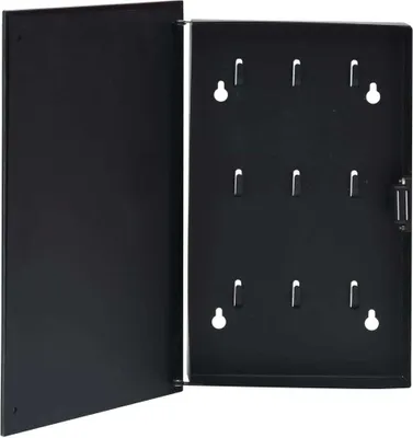Produktbild von Schlüsselkasten mit Magnettafel Schwarz 30x20x4 cm