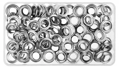 125-teiliges Ösen-Set mit Werkzeug, Kupfer, Silber, für Kleidung & Zelte