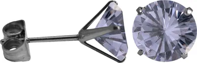 Produktbild von Ohrstecker Chirurgenstahl rundem Glaskristall Größe - 8 mm Farbe - Helllila