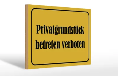 Produktbild von Holzschild Hinweis 30x20cm Privatgrundstück betreten