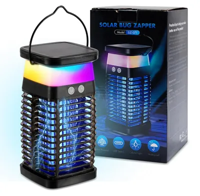 Produktbild von Ikodm Solar Insektenvernichter UV LED Elektrich   Insektenfalle Mückenlampe Licht Mückenfalle Fliegenfalle Lampe