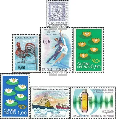 Produktbild von Briefmarken Finnland 1977 Mi 797,798,802,803-804,805, 806 (kompl.Ausg.) gestempelt Freimarke