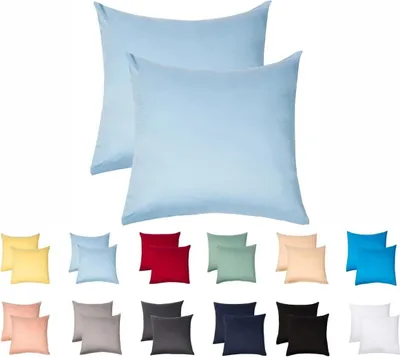 Produktbild von Livessa Jersey Kissenbezug 2er Set 65x65 cm 100% Baumwolle Eisblau