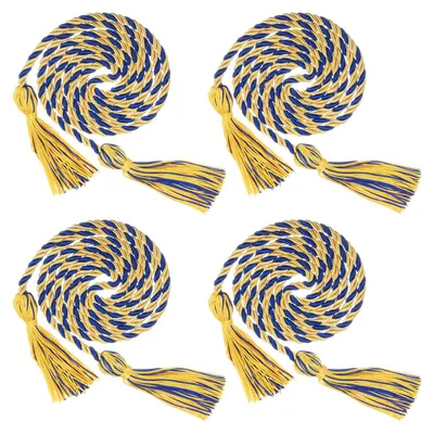 Ehrenbänder, 4 Stück, 170 cm, Polyester, Gold/Blau