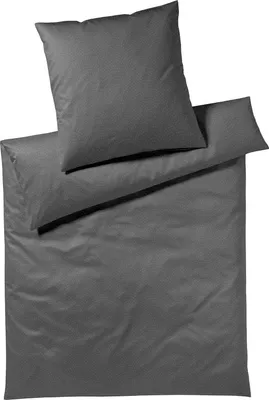 Produktbild von elegante Mako-Satin-Bettwäsche-Garnitur 2364 Air Farbe Graphit Größe 135x200cm+80x80