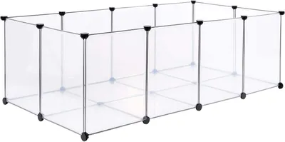 Produktbild von Kleintierkäfig aus Kunststoff,Kleintierauslauf Innengehege Meerschweinchen Gehege,Laufstall 143x71x47cm