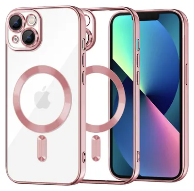 Produktbild von Techsuit Luxury Crystal Back Cover Hülle mit MagSafe für Apple iPhone 13 - Rosa