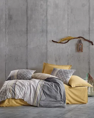 Produktbild von L'Essentiel Linge de Maison, Nedra - Beige, Einzelbettwäsche-Set (DE), Grau, 100 % Baumwolle, 135 x 135 cm
