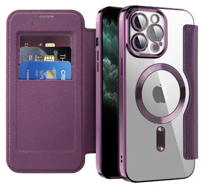 Produktbild von Techsuit - SmartMag Book Hülle für iPhone 11 Pro Max - lila