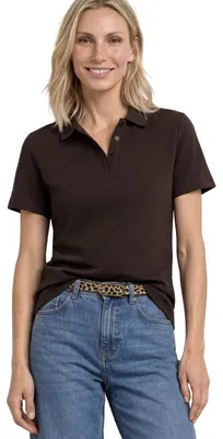 Produktbild von Street One Kurzarm Poloshirt in Rippstruktur Espresso Brown 34