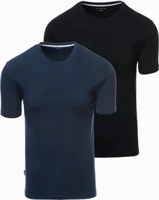 Produktbild von Ombre T-Shirt 2er Set mit Rundhalsausschnitt  dunkelblau-schwarz XXL