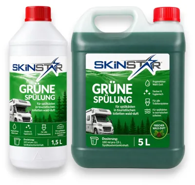 Produktbild von Chemietoiletten Sanitärflüssigkeit Spülwasserzusatz Zusatz Camping WC Wald-Duft - Typ: 6,5L Spülung
