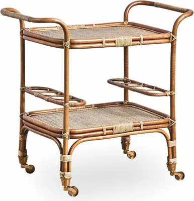 Produktbild von Casa Padrino Luxus Servierwagen Braun / Naturfarben 89 cm - Hotel Trolley