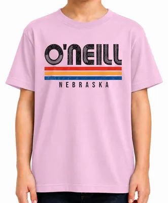 Produktbild von O'Neill Nebraska Vintage Retro 70s 80s Style Streifen USA Amerika Kinder T-Shirt, Pink, 104