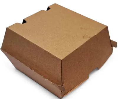 Produktbild von 200 Burgerboxen , Pappe . 11,5 cm x 11,5 cm x 9 cm Hamburger Verpackung Burger
