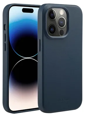 Produktbild von Accezz MagSafe Leather Backcover iPhone 14 Pro - Nightfall Blue