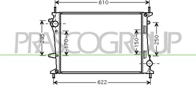 Produktbild von PRASCO FT717R002 Kühler Wasserkühler Motorkühler für FIAT MULTIPLA (186)