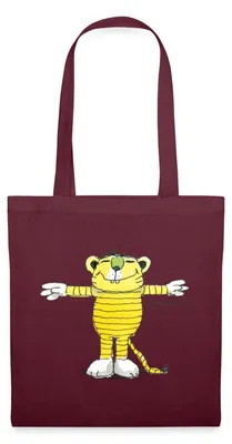 Produktbild von Spreadshirt Janosch Tiger Pose Stoffbeutel, One size, Burgunderrot