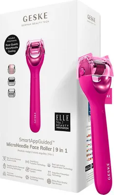 Produktbild von Geske 9-In-1 Nadel-Mesotherapie-Roller Mit Anwendung (Magenta)