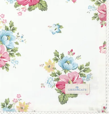 Produktbild von Greengate Josefina Stoffserviette mit Spitze white 40x40cm