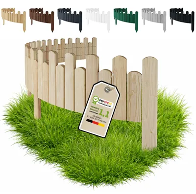 Image de Floranica Bordure de jardin bois 200 x 30 cm ondulée Non traité