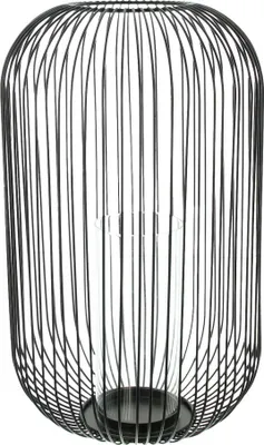 Produktbild von Windlicht "Atmosfera", groß, Metall, Mattschwarz Maße: Ø 24 x 41 cm, Glaszylinder Ø 8 x 20 cm, ohne Kerze