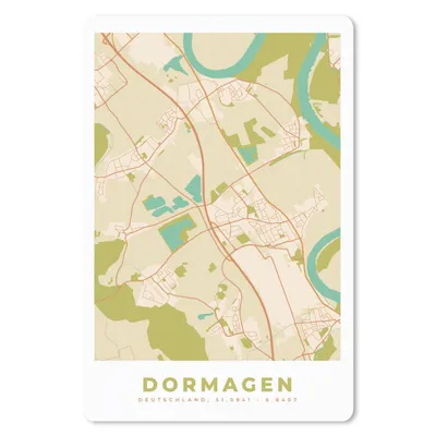 Produktbild von MuchoWow® Mauspad Mousepad Stadtplan - Vintage - Dormagen - Karte 40x60 cm - Mousepads - Maus Mat - Pad - Mausunterlage - Schreibtisch Accesoire