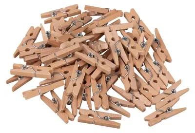 Produktbild von 48 Stück Mini-Wäscheklammern, 2,5 cm, naturbelassen, unbehandelt,
