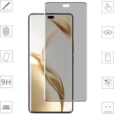Immagine prodotto di Per OnePlus 13R 2x 4D Privacy Display Full Curved H9 Protezione dello schermo in vetro temperato