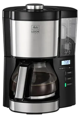 Produktbild von Melitta 6766591, Filterkaffeemaschine, Gemahlener Kaffee, 1080 W, Schwarz, Silber