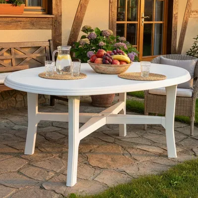 Produktbild von Simmsville - Outdoor-Tisch, 165x110x72 cm Weiß, 6 Plätze  Italy