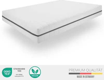 Produktbild von Matratze 100x200 cm Kaltschaum H2 - 7 Zonen Matratze atmungsaktiv, hygienisch, Bequeme Kaltschaummatratze 100x200, Ergonomische Matratze, Wendematratze H2, Schaumstoffmatratze 100 x 200,  , Matratze Härtegrad 2, Matratze bis 100 kg, Rollmatratze Versand,  Germany