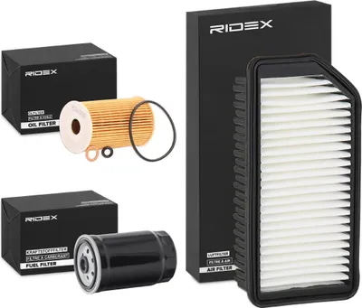 Produktbild von RIDEX Filterset Inspektionspaket Filtersatz für HYUNDAI i30 (FD) für KIA CEE'D (JD)