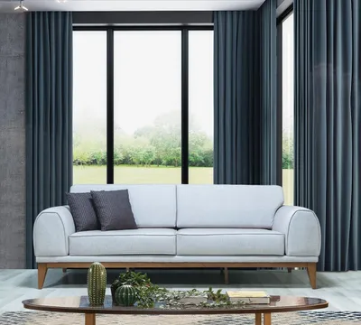 Produktbild von Graues Luxus Sofa Designer 3-er Couch Wohnzimmer 3-Sitzer Ledersofas
