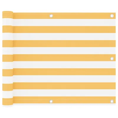 Obrázok produktu pre Balkónová markíza, biela a žltá 75x400 cm, oxfordská látka