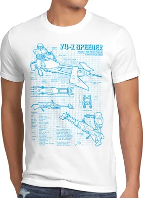 Produktbild von style3 74-Z Speeder Bike Herren T-Shirt blaupause endor