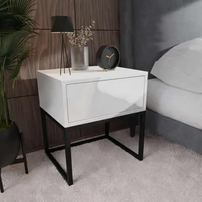 Produktbild von Nachttisch BLANCO LOFT weiß Hochglanz