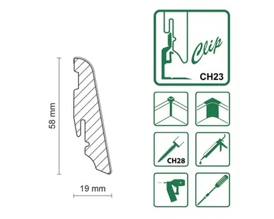 Obrázek produktu pro Soklová lišta Skandor uzený dub FU60L 19x58x2400 mm