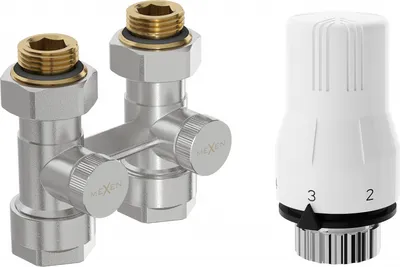 Obrázek produktu pro Mexen G02 termostatická sada dvojtrubková DN50, rovná 1/2" x 16 mm, nikl - W912-016-928-01