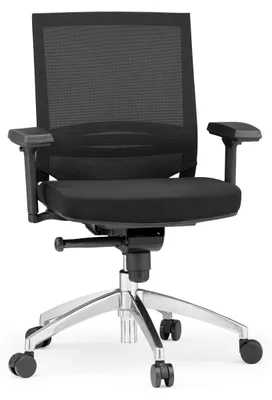 Produktbild von hjh OFFICE Profi Bürostuhl PORTO PRO Ergonomischer Schreibtischstuhl mit Armlehnen (höhenverstellbar) Stoff / Netzstoff Schwarz Drehstuhl für Büro, Zuhause