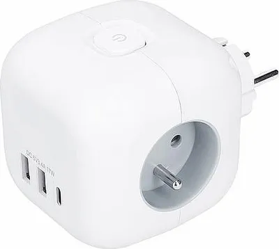 Obrázok produktu pre Rozdvojka SOLIGHT P110C biela (3xgula+V+USBC+2xUSBA kocka)