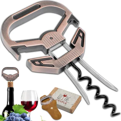 Produktbild von Weinflaschenöffner - 3-in-1 Korkenzieher - Elegantes Kupferrot